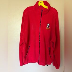 Disney Parks Red Mickey Christmas Fleece Jacket XL